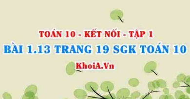 Bài 1.13 trang 19 SGK Toán 10 tập 1 Kết nối tri thức
